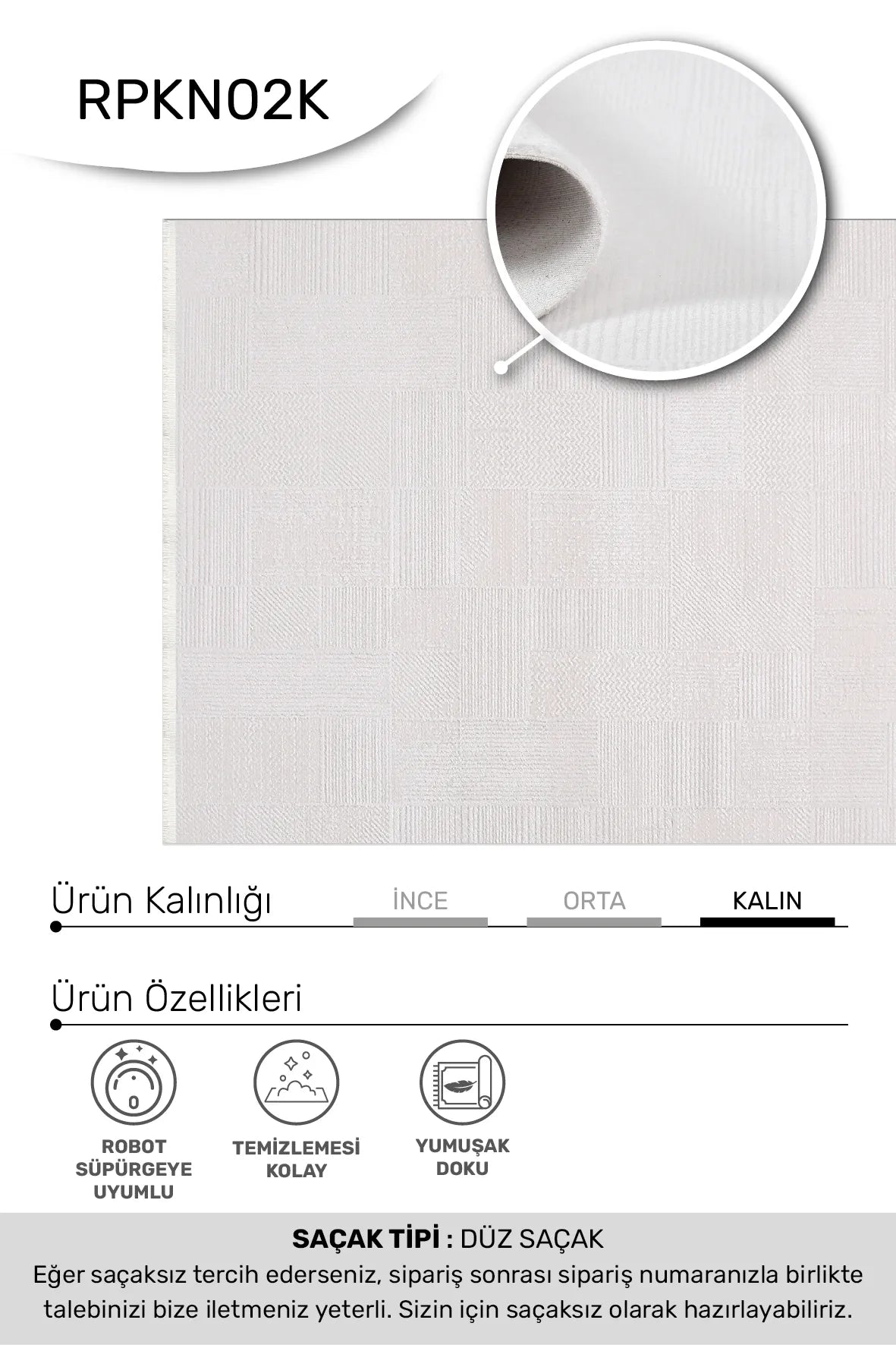 Vizon KİSRA salon halısı - hav yüksekliği detayı