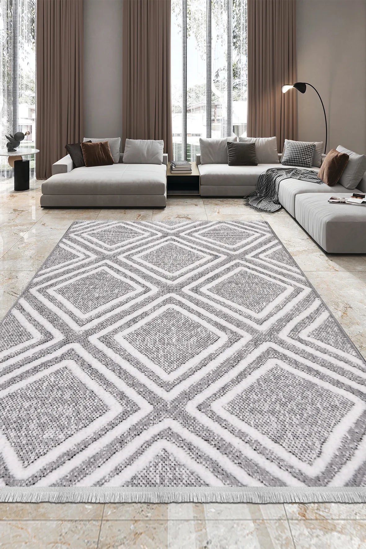 Beyaz gri RİKO salon halısı