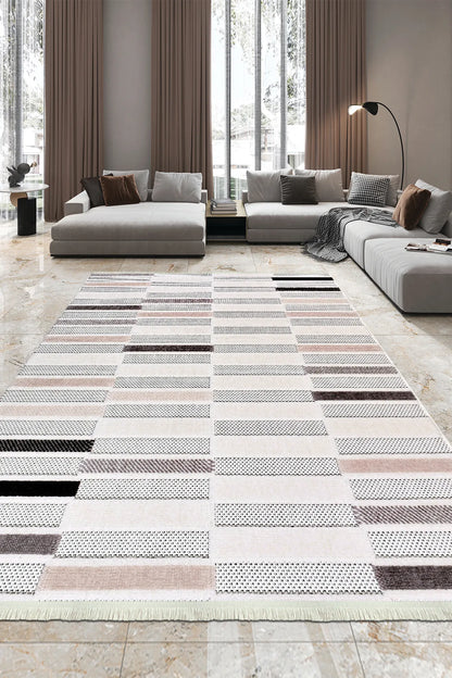Krem gri kahve RİKO salon halısı
