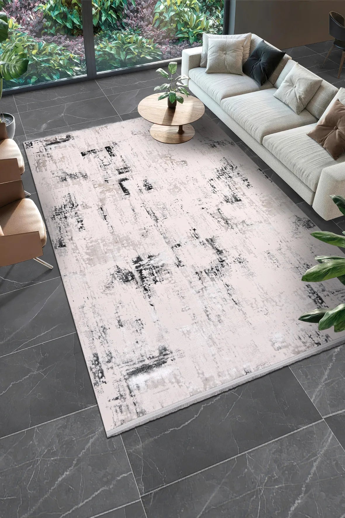 Krem gri SAPPHİRE salon halısı