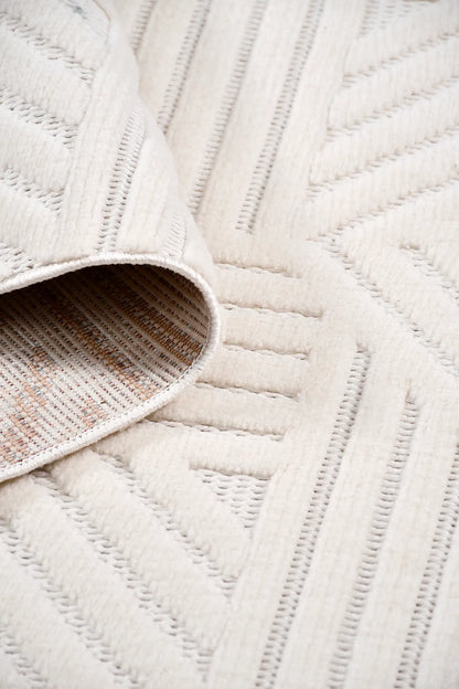 Krem TİGANA salon halısı - yakından doku detayı