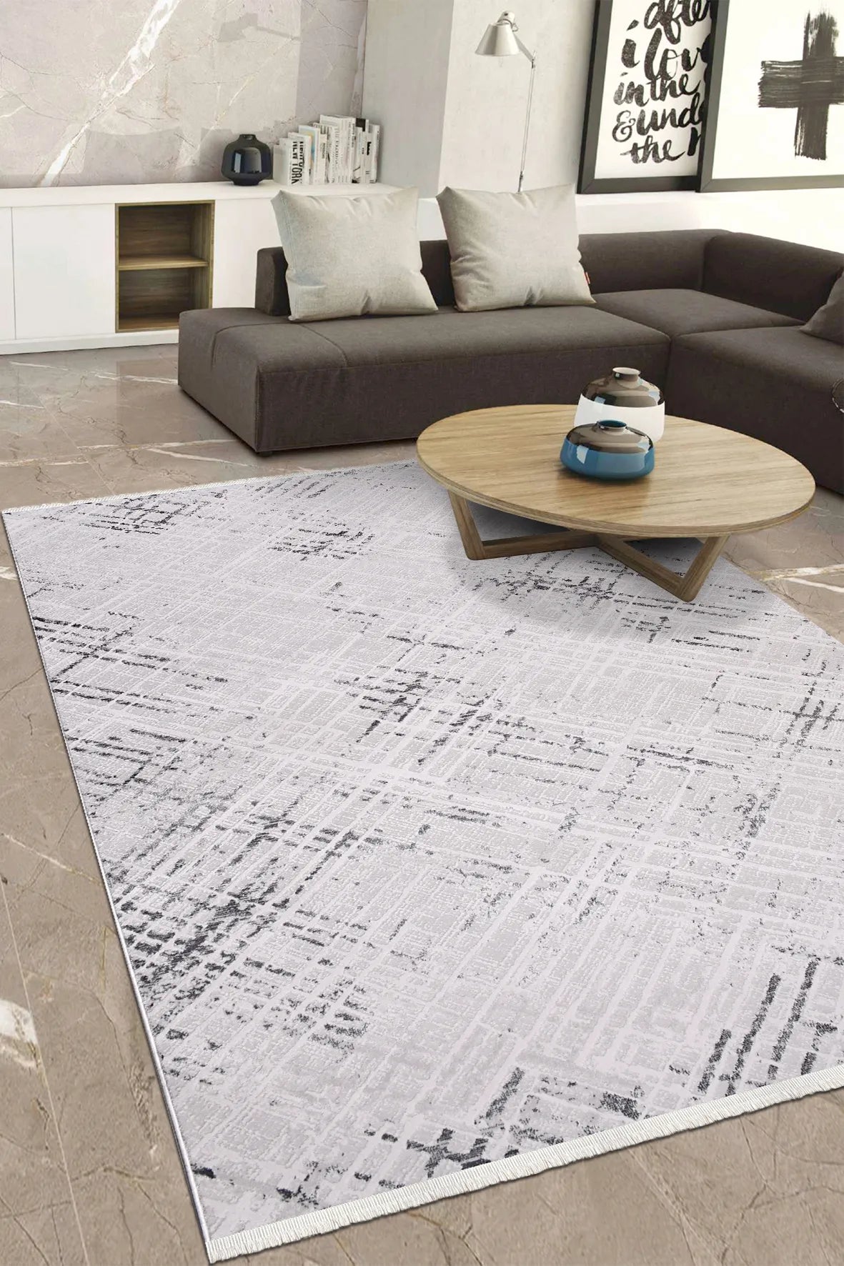 Bej gri VİANORA salon halısı