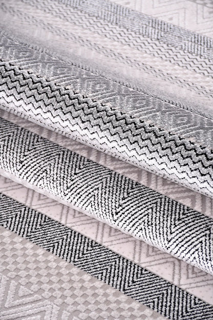 Gri bej ROXSTONE salon halısı - desen detayı