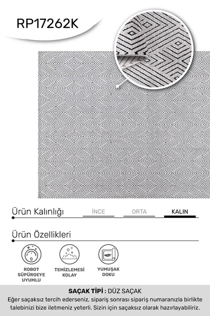 Gri siyah ROXSTONE salon halısı - hav yüksekliği detayı