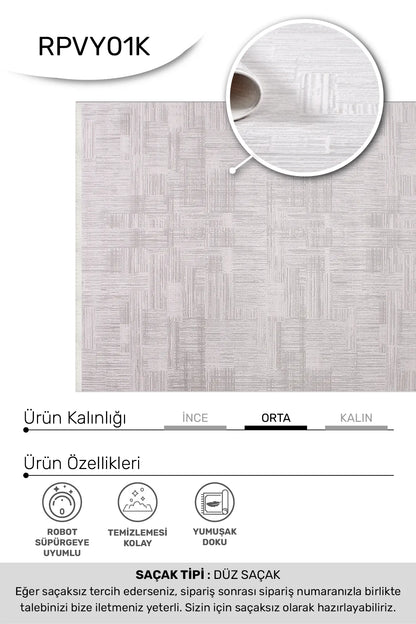 Bej beyaz VİANORA salon halısı - hav yüksekliği detayı
