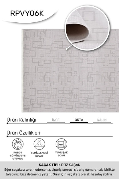 Bej gri VİANORA salon halısı - hav yüksekliği detayı