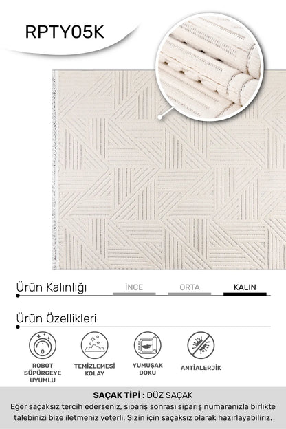 Krem TİGANA salon halısı - hav yüksekliği detayı