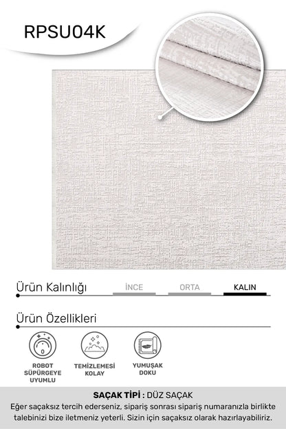 Krem bej SERRA oturma odası halısı - hav yüksekliği detayı