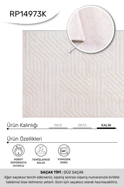 Krem vizon GASPİNA salon halısı - hav yüksekliği detayı