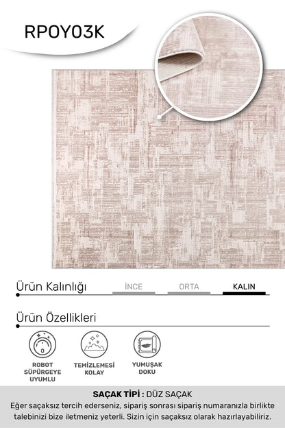 Vizon bej OCTA salon halısı - hav yüksekliği detayı