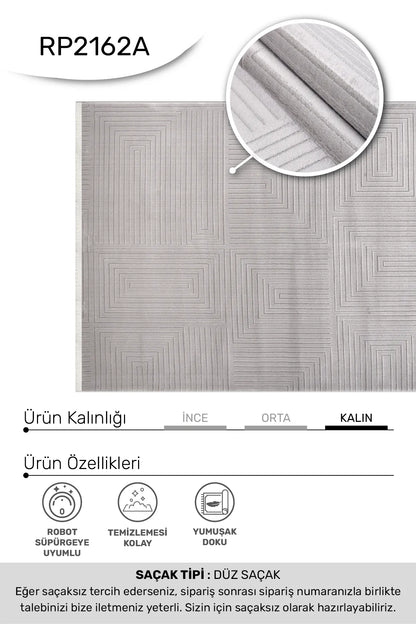 Gri MACCA salon halısı - hav yüksekliği detayı