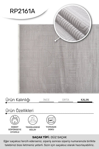 Gri MACCA salon halısı - hav yüksekliği detayı