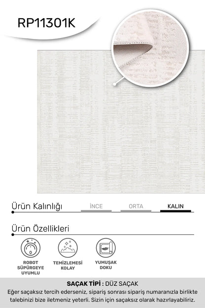 Krem vizon FİLORA salon halısı - hav yüksekliği detayı