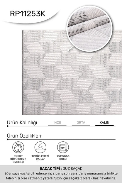 Gri vizon FİLORA salon halısı - hav yüksekliği detayı