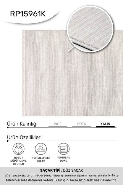 Krem vizon ARSİNA salon halısı - hav yüksekliği detayı