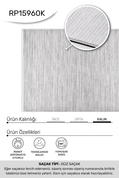 Beyaz gri ARSİNA salon halısı - hav yüksekliği detayı