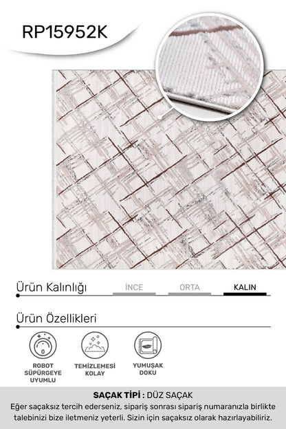 Krem gri kahve ARSİNA salon halısı - hav yüksekliği detayı