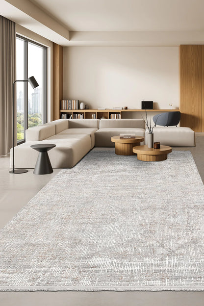 Gri vizon beyaz WİNS salon halısı