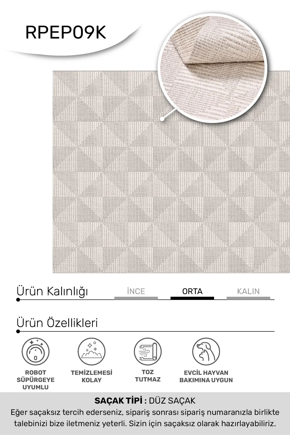 DELTA mutfak halısı - renk detayı