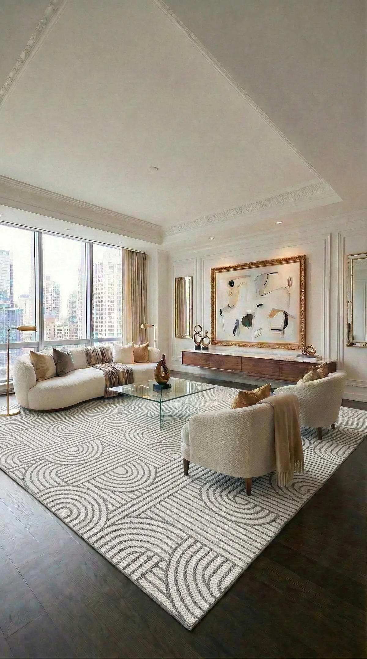 Beyaz gri DELTA mutfak halısı