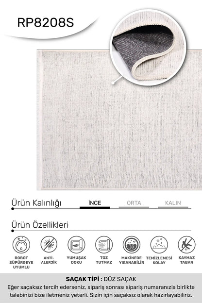 Krem HANZADE oturma odası halısı - hav yüksekliği detayı