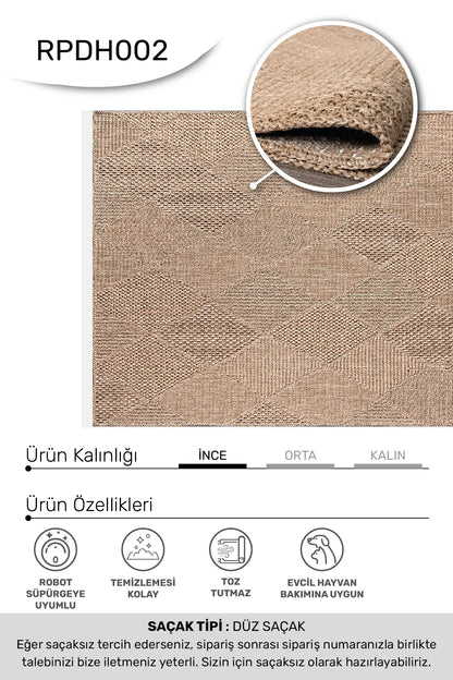 DAFNE mutfak halısı - kenar ve saçak detayı