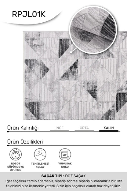 Gri siyah JALURA salon halısı