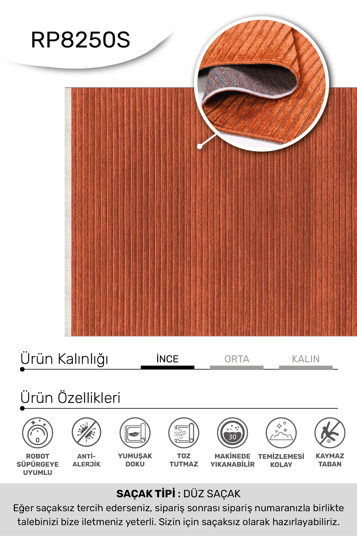 AYLA oturma odası halısı - renk detayı