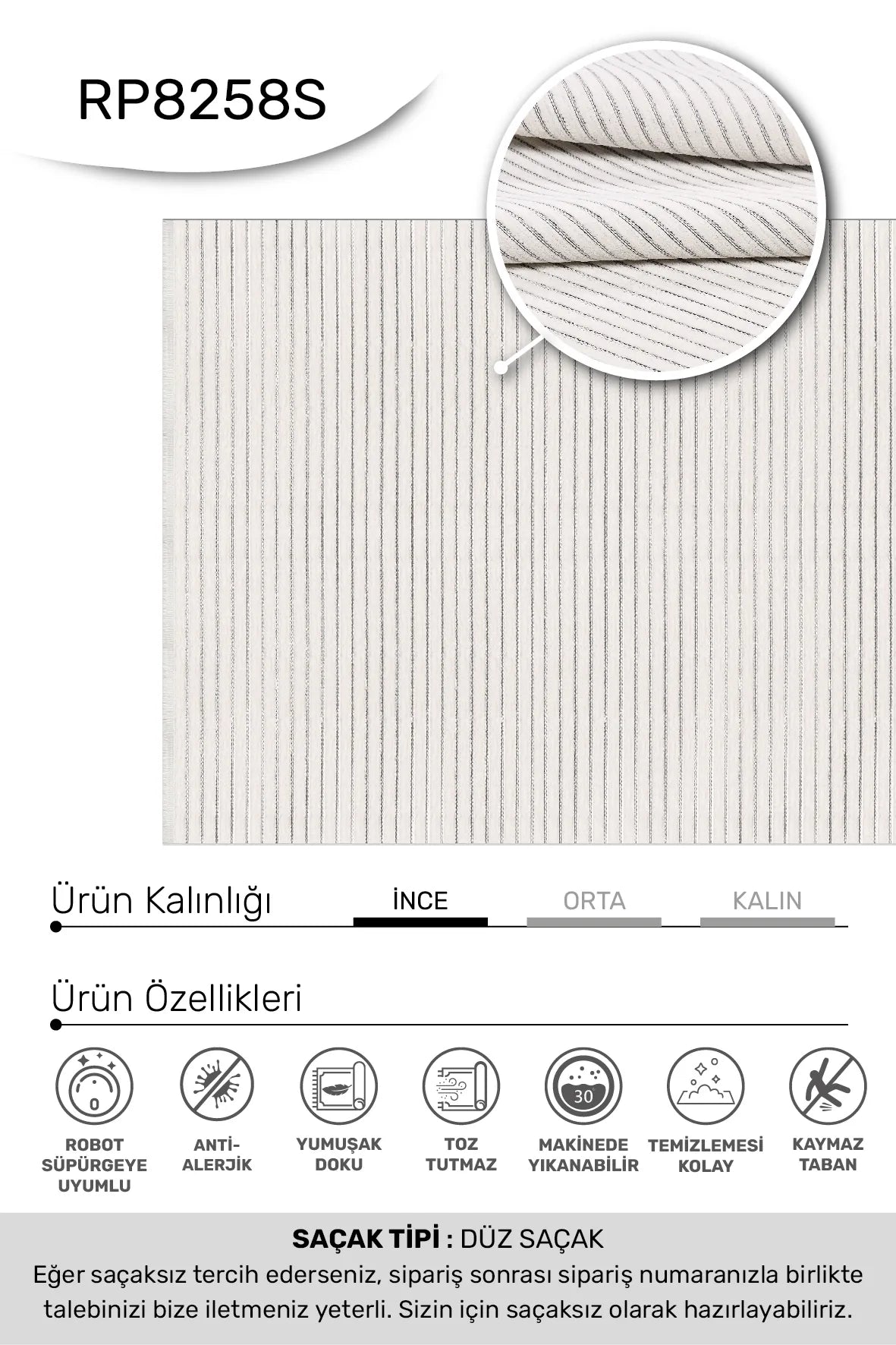 Krem AYLA oturma odası halısı - renk detayı