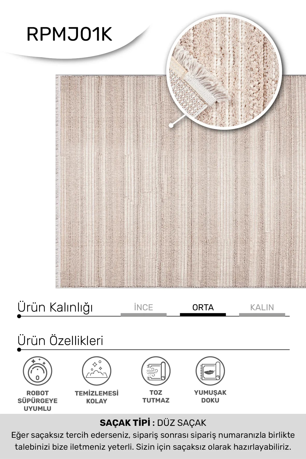 Vizon beyaz MARGİN oturma odası halısı