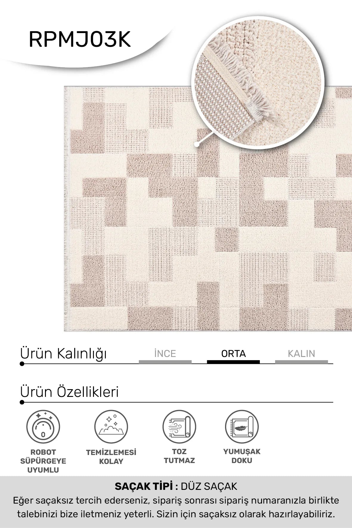 Vizon krem MARGİN oturma odası halısı