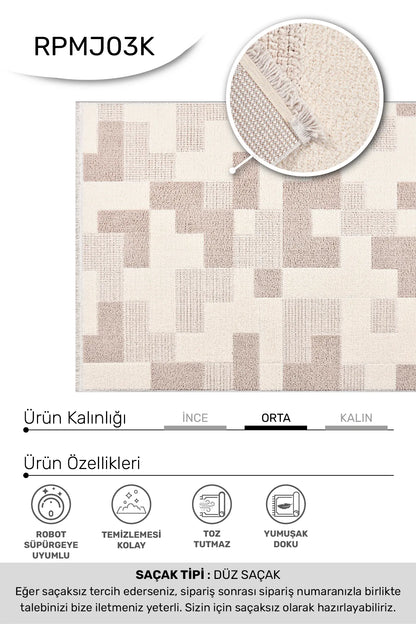 Vizon krem MARGİN oturma odası halısı