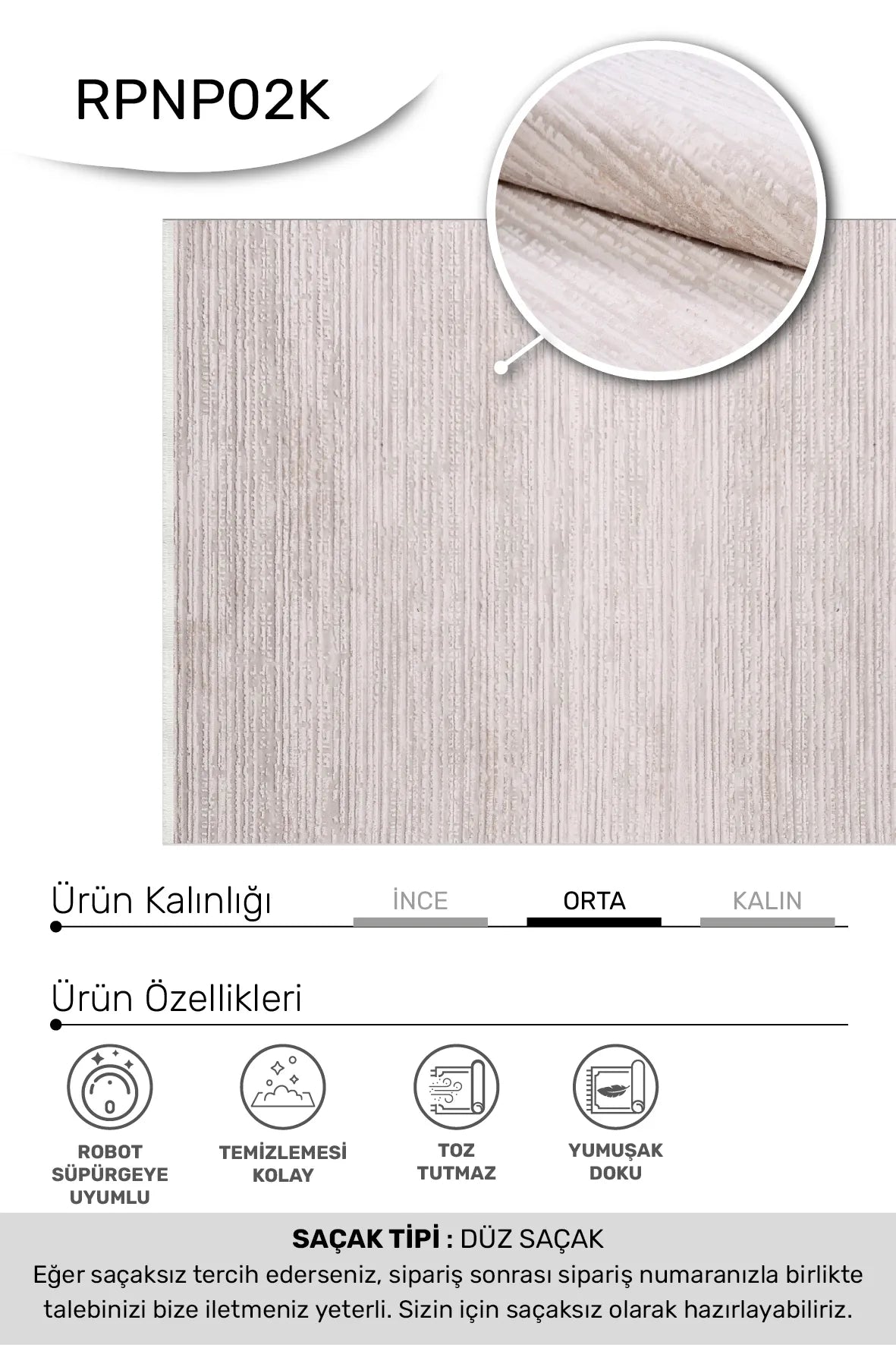 Krem vizon BONAPARTE salon halısı