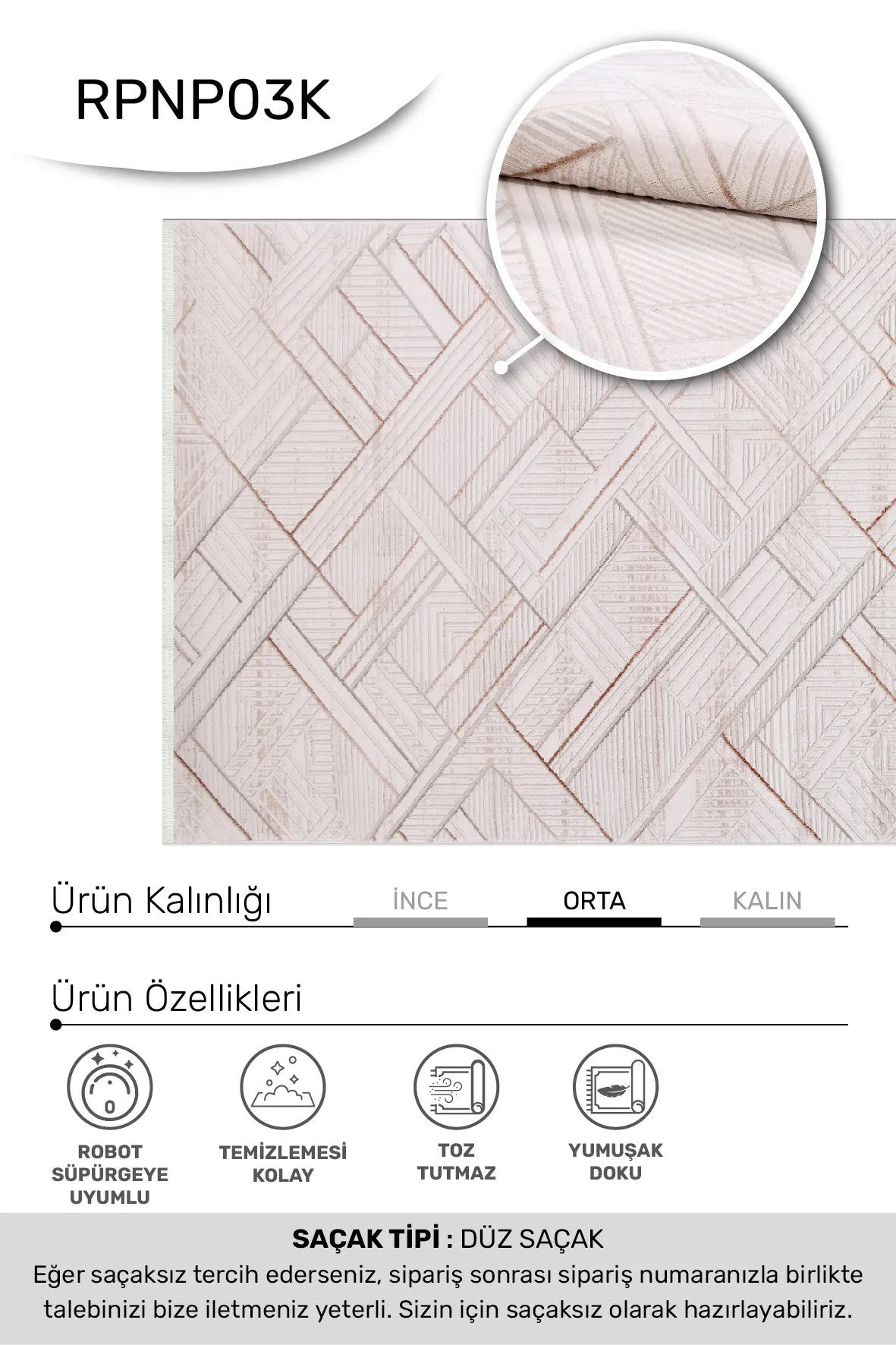 Vizon krem BONAPARTE salon halısı