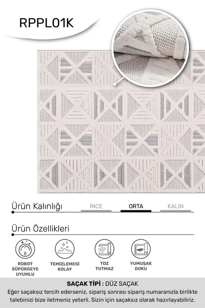 Beyaz bej MASAL oturma odası halısı