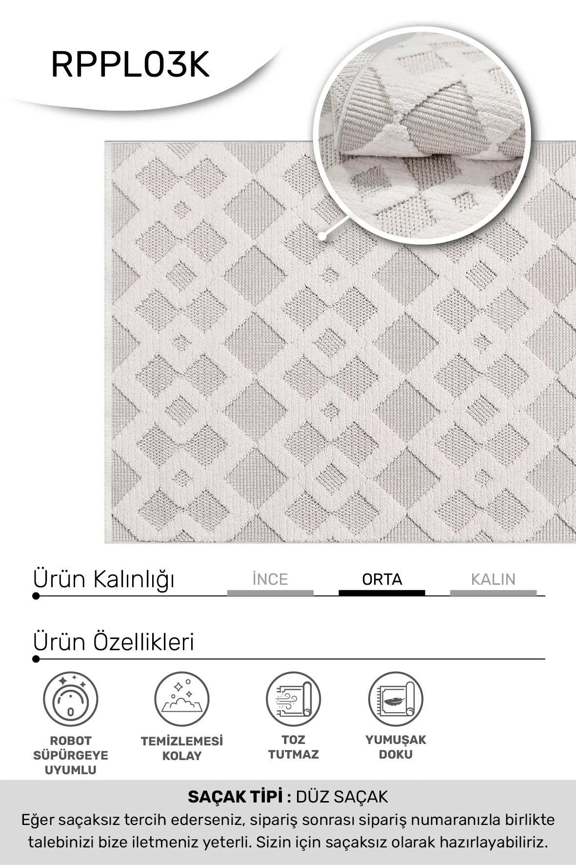 Beyaz bej MASAL oturma odası halısı