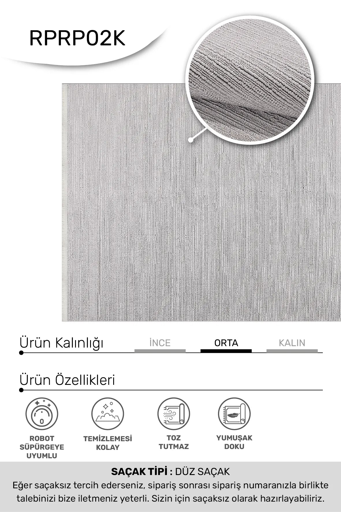 Bej ROSA oturma odası halısı