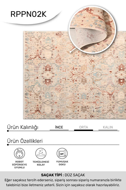 PARMA-  - Oturma Odası,Salon,Koridor - Robot Süpürgeye Uyumlu-Kolay Temizlenebilir