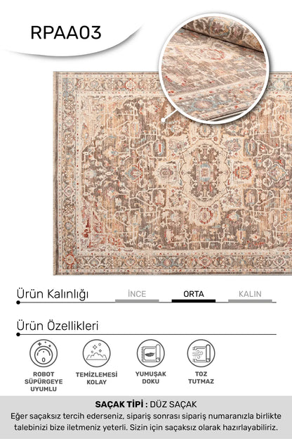 ARMA - -Oturma Odası,Salon- Robot Süpürgeye Uyumlu -Kolay Temizlenebilir