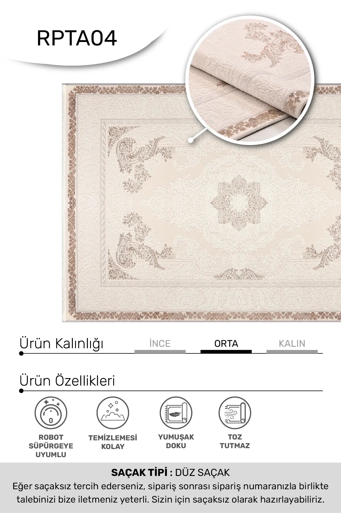 ANTALYA - -Oturma Odası,Salon- Robot Süpürgeye Uyumlu -Kolay Temizlenebilir